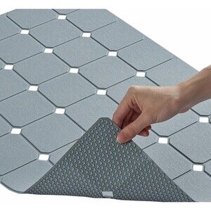 Bathtub Mat Non Slip Silicone Soft Odorless Bath 28" x 18" (Rectangular) Grey